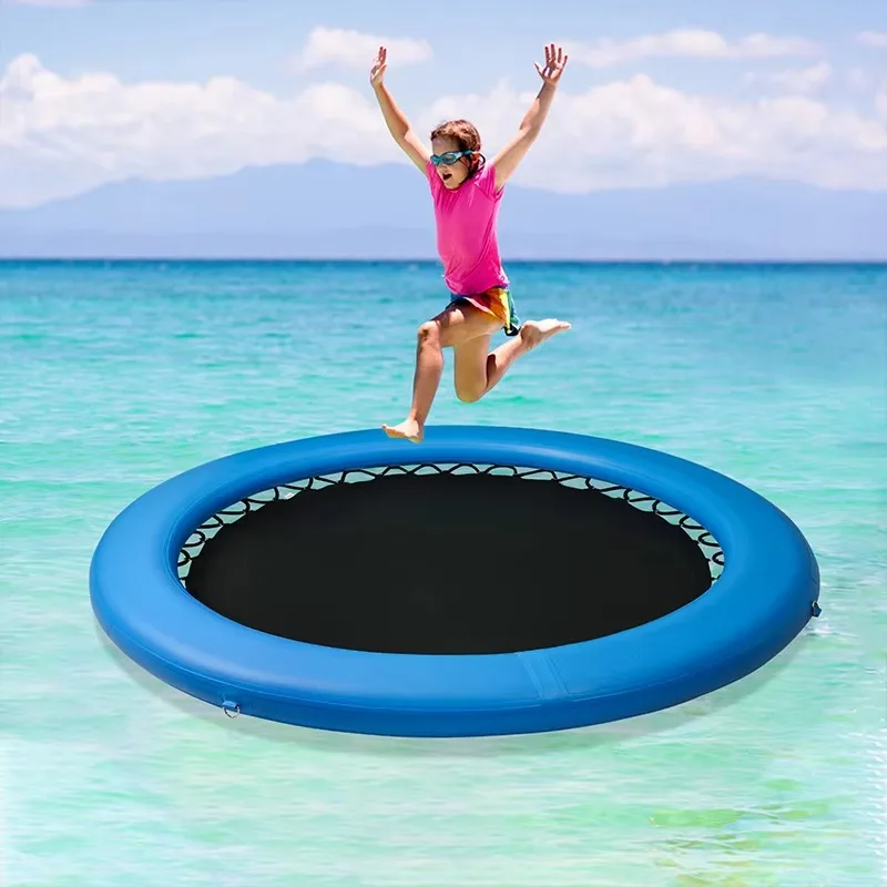 Round Inflatable Float Swimming Platform Portable Pool Mats, Stable Frame For Outdoor Swimming And Water Relax Entertainment