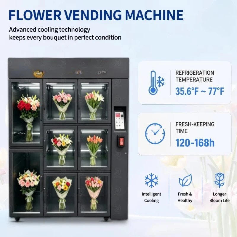 Flower Vending Machine Credit Cards Bill Acceptor Operated Vending Machine Flowers Trade for Hotel Office