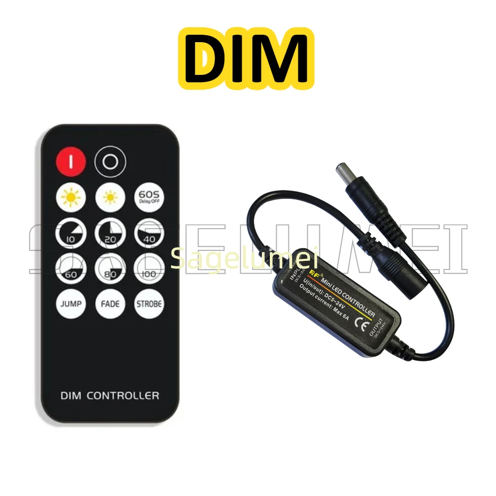 Remote control with 14/21/28 keys wireless RF mini controller for monochrome, color temperature, RGB, RGBW, RGB+CCT light strips