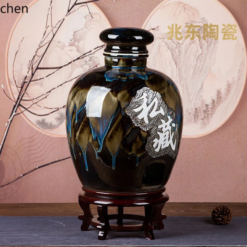 YFY ceramic hand-carved wine jar, wine storage jar, 10kg, 20kg, 30kg 25kg 50kg private wine jar