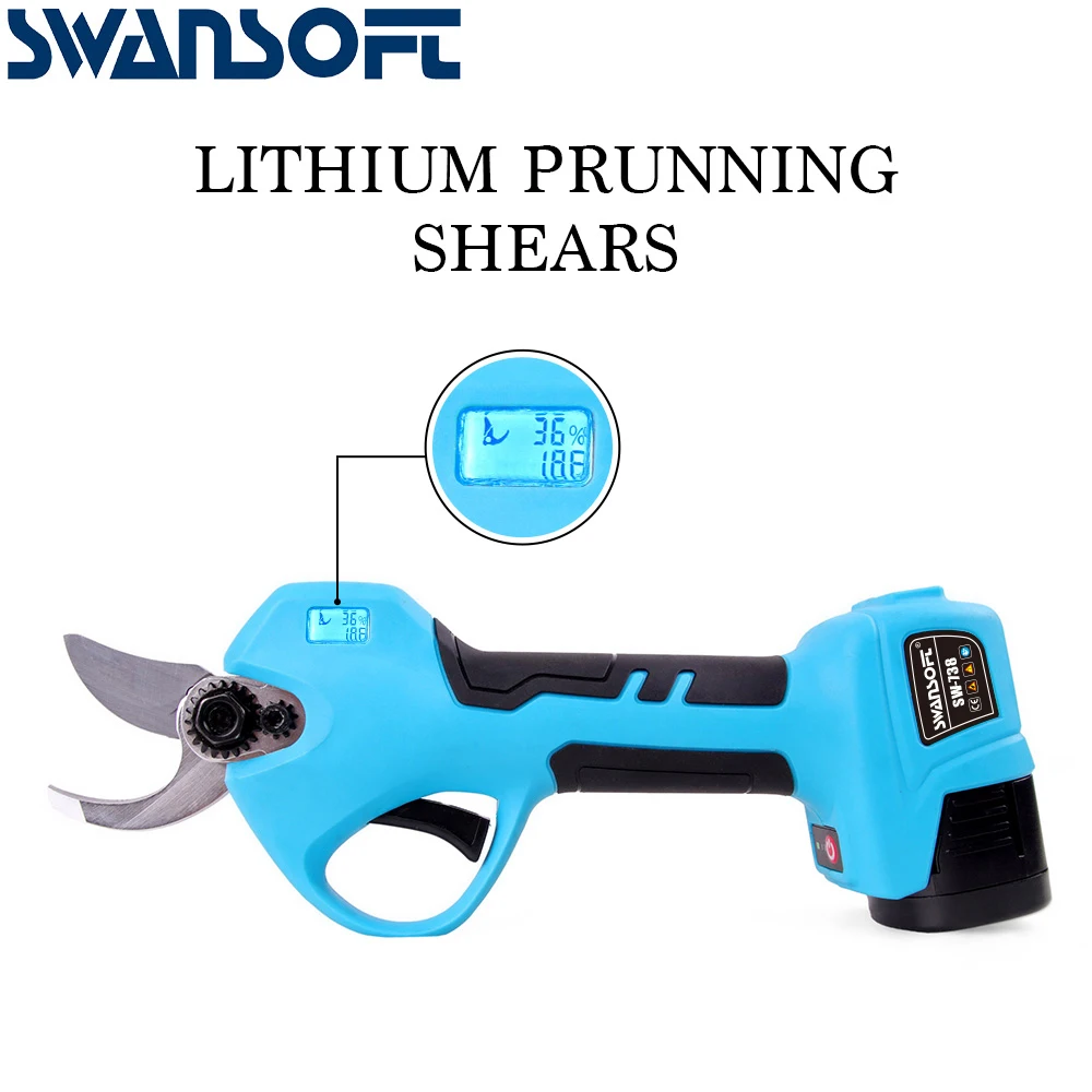 16.8V Electric Pruning Shear Cordless Pruner Brushless Motor 28mm Efficient Tree 2AH Pruning Branches Cutter Landscaping Tool