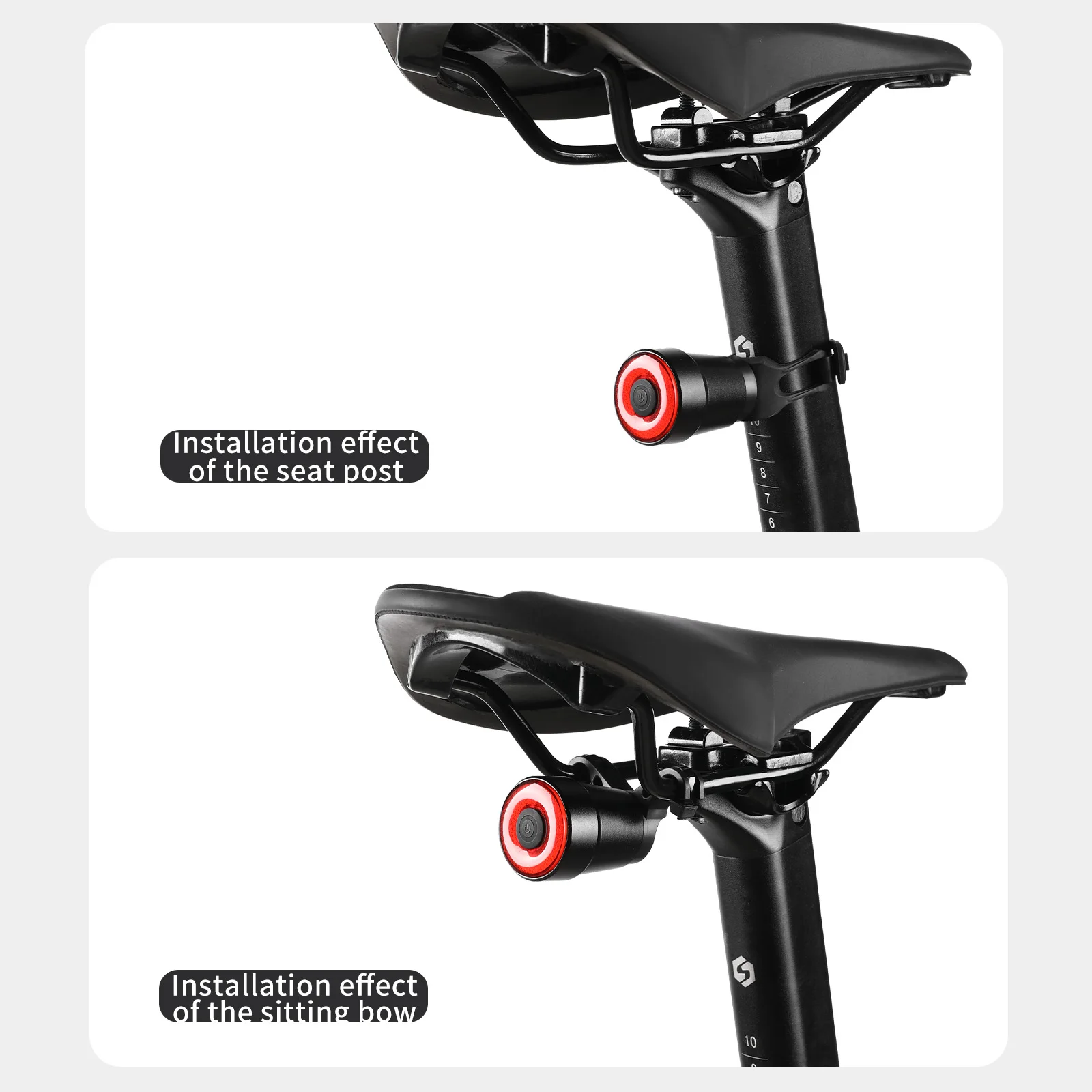 TOSUOD Bicycle Taillight Waterproof 350mAh LED Bike Taillight Intelligent Sensing Brake Sensing 6 Lighting Modes Type-C Charge