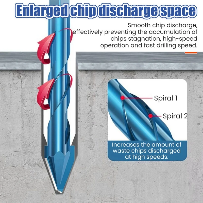 ดอกสว่านทรงกรวยเจาะแบบเบี้ยว4ชิ้นความแข็งสูง6-12มม. กระเบื้องแก้วเซรามิกเจาะหินแผ่นสามเหลี่ยม Mata Bor