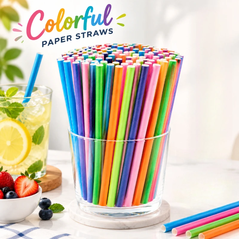 50/100PCS Disposable Colored Straws, Suitable for Juices, Milk Tea, and Various Beverages Color Sent Randomly