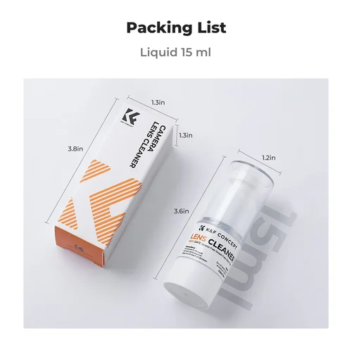 Imagen 2 del producto K & F Concept-limpiador de lentes de 15ml, líquido de limpieza, solución de limpieza profesional para lentes de cámara, portátil, teléfono móvil, pantalla de gafas