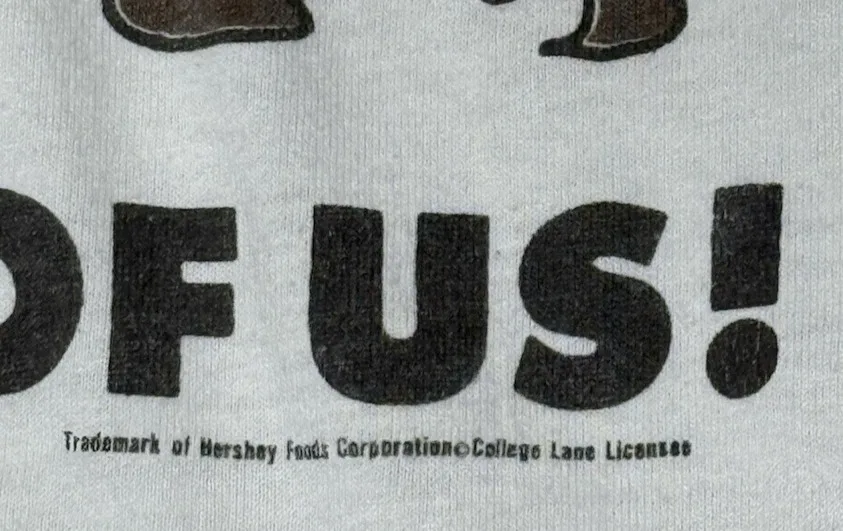 تي شيرت كلاسيكي من الثمانينيات هيرشي كاندي بغرزة واحدة مقاس كبير قبلات الشوكولاتة #4