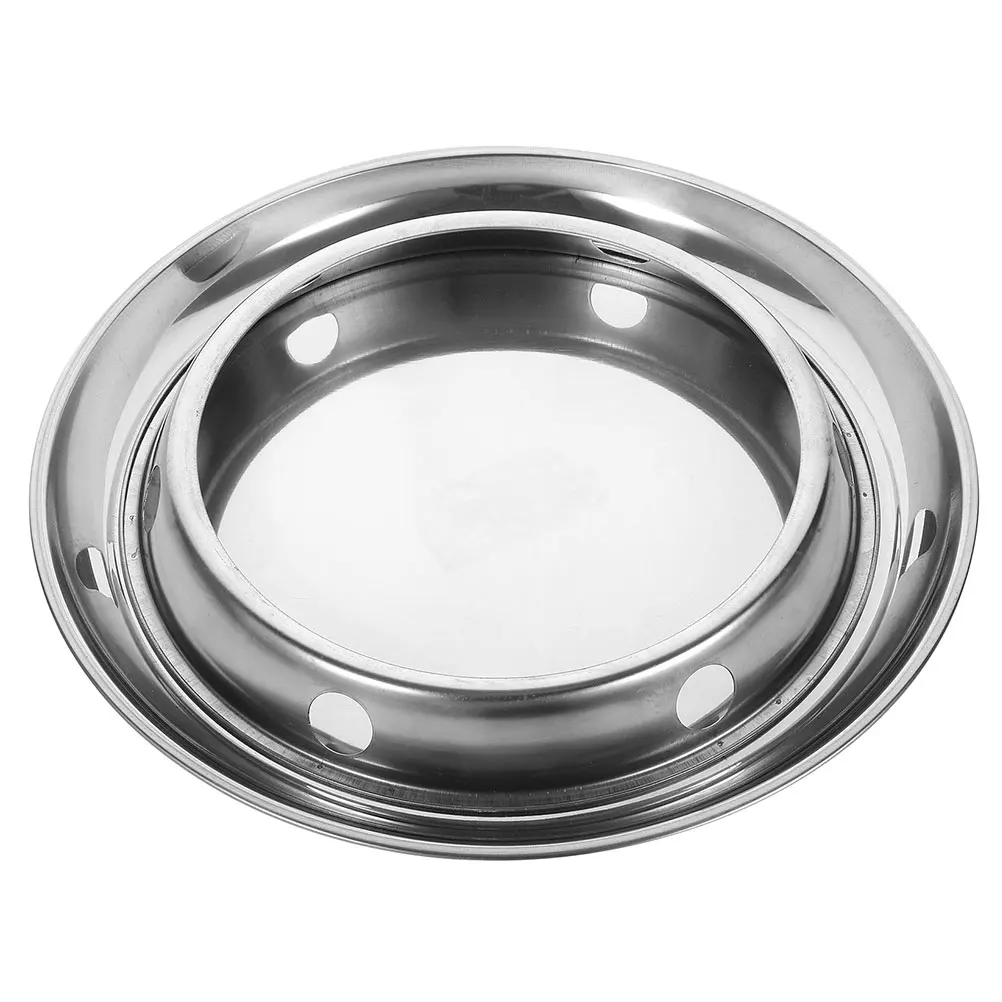 

Ring Steamer Rack Round Iron Gas Stove Pot Heating Pan Drainer Silver Cast Wok Stand Corner Holder Work