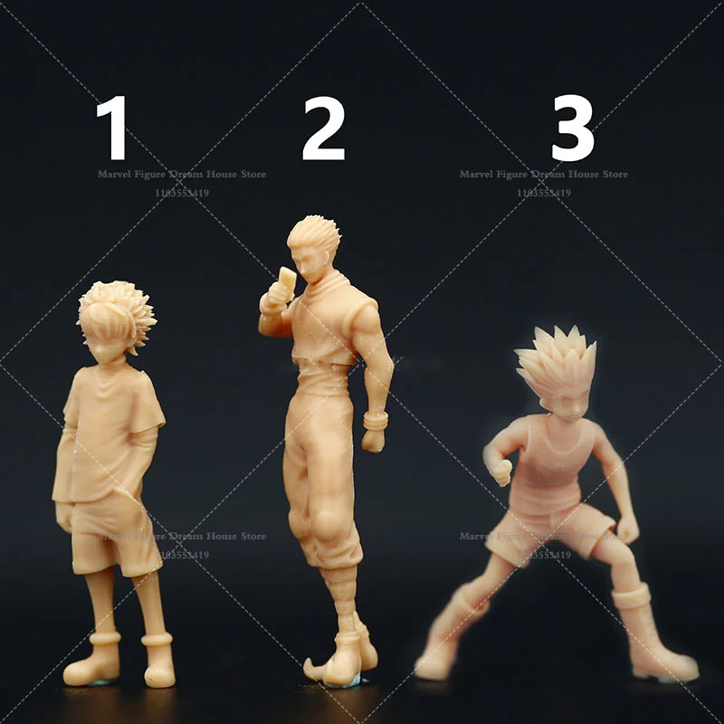 L047 1/87 1/64 1/43 Scale Miniature Scene Doll Hunter Adventure Hot Blooded Anime Youth Journey Un-panited White Mini Figure