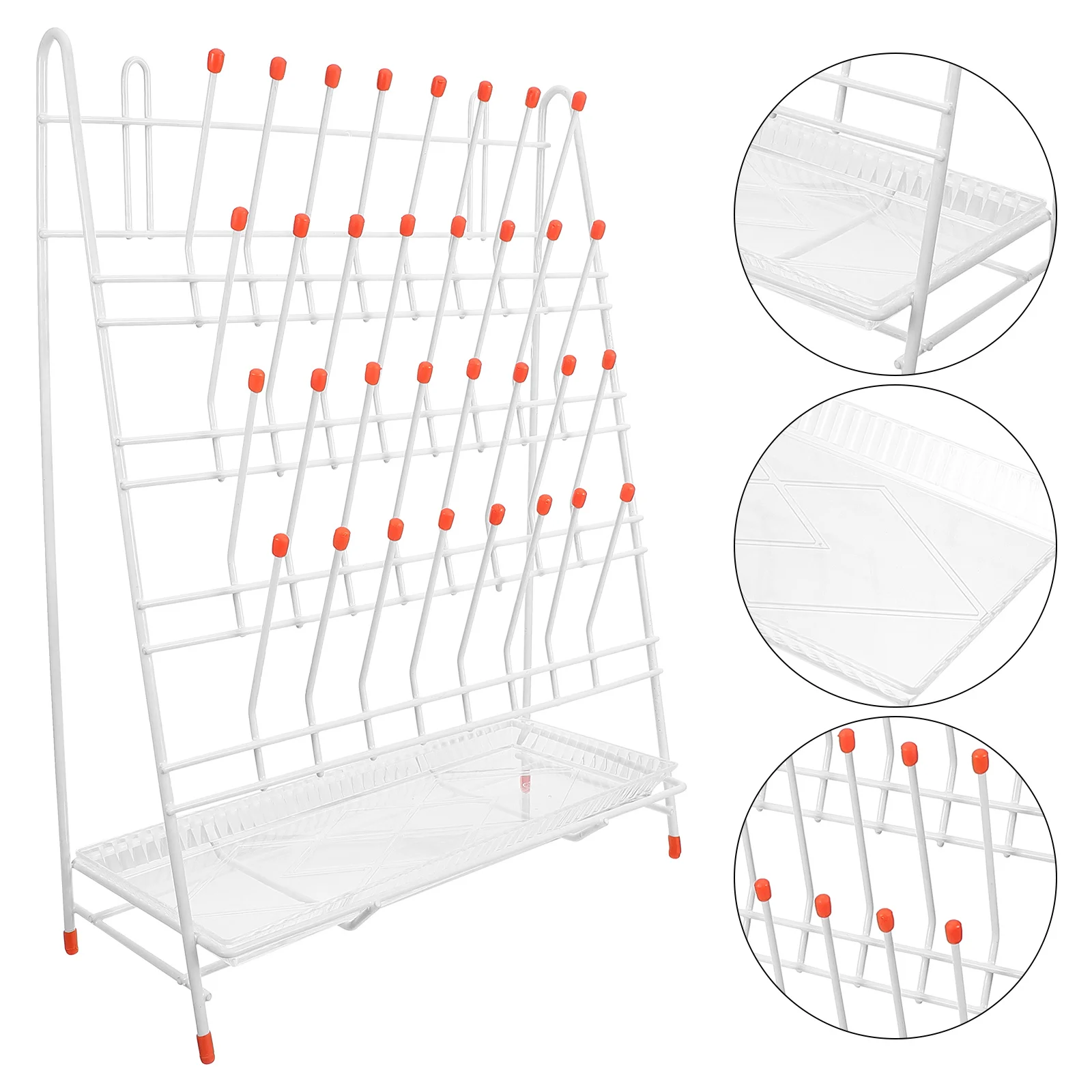 

Laboratory Test Tube Drying Rack 32-Slot Metal Iron Durable Draining Holder Stable Non-Slip Base Glassware Rack
