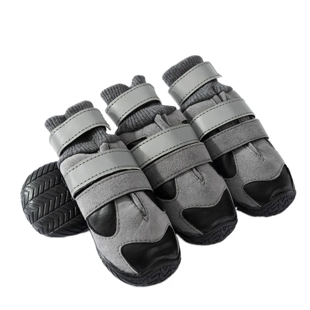 

Warm Non-Slip Dog Shoes Wear-Resistant High-top Dog Snowshoes Reflective Thickened Dog Foot Covers Medium Large Dogs