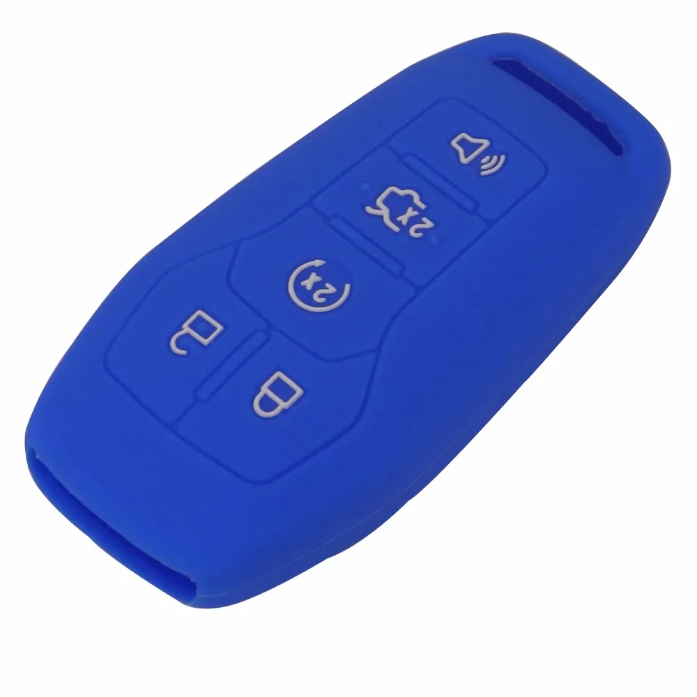 jingyuqin Remote 5 Buttons Silicone Car Key Cover Case For FORD EXPLORER Fusion Mustang F150 For Lincoln MKZ MKC Smart Key