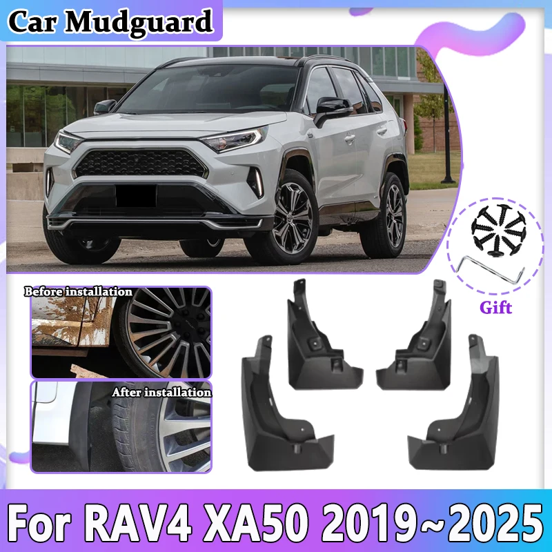 

For Toyota RAV4 XA50 2019~2025 4WD Car Mudguards Mudflap Splash Splash-proof Mud Guard Flap Front Rear Wheel Fender Accessories