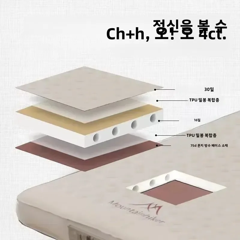 Mountainhiker 새로운 풍선 매트리스 업그레이드 에디션 10cm 두께의 휴대용 캠핑 슬리핑 패드(보관 가방 포함) 야외 장비 썸네일 6