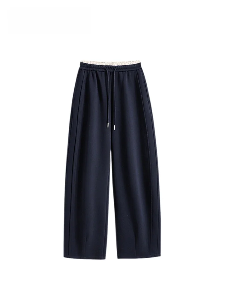 

High Waist Wide Leg Sweatpants for Women Slimming plus Size Concealing Trendy Spring New Sle Comfortable Loose Fit Pants