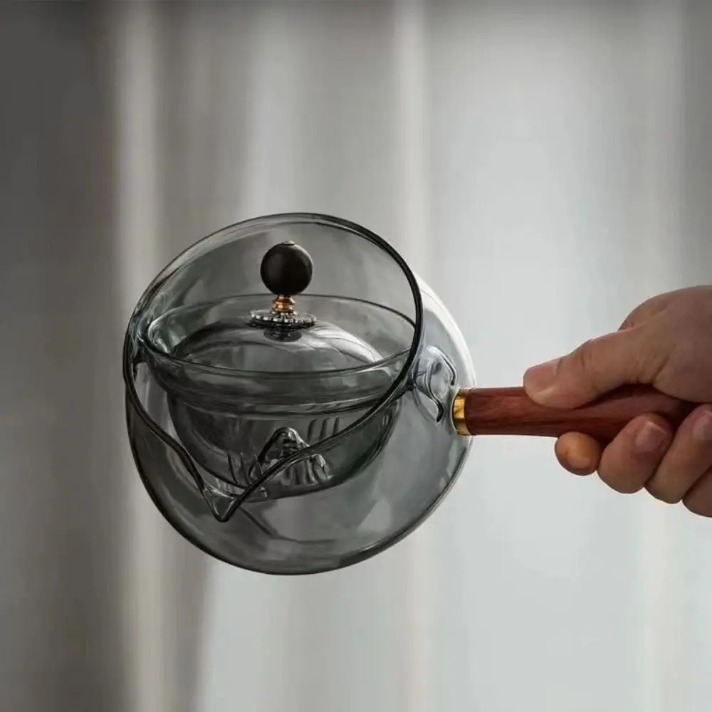 Heatable Glass 360 Degree Rotating Teapot Large Transparent Boiling Teapot Heat Resistant with Handle Brewing Teapot Tea Filter