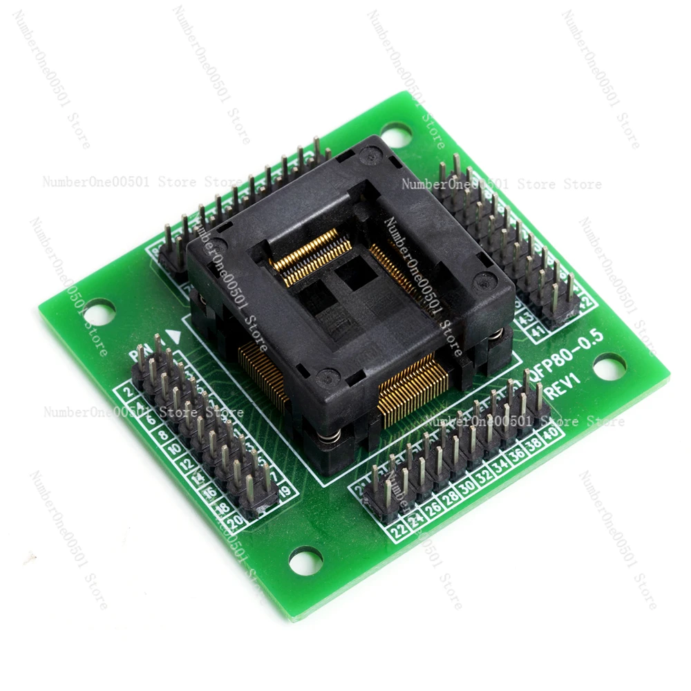 Premium Gold Plated LQFP TQFP QFP80 Programmer Burning Seat 0.5mm Pitch OTQ-80 Test Seat