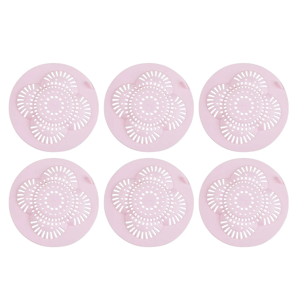 

6PCS Sink Drain Filter Hair Strainer Kitchen Bathroom Plug Pink Earth Anti Clog Cockroach Odor Less10cm