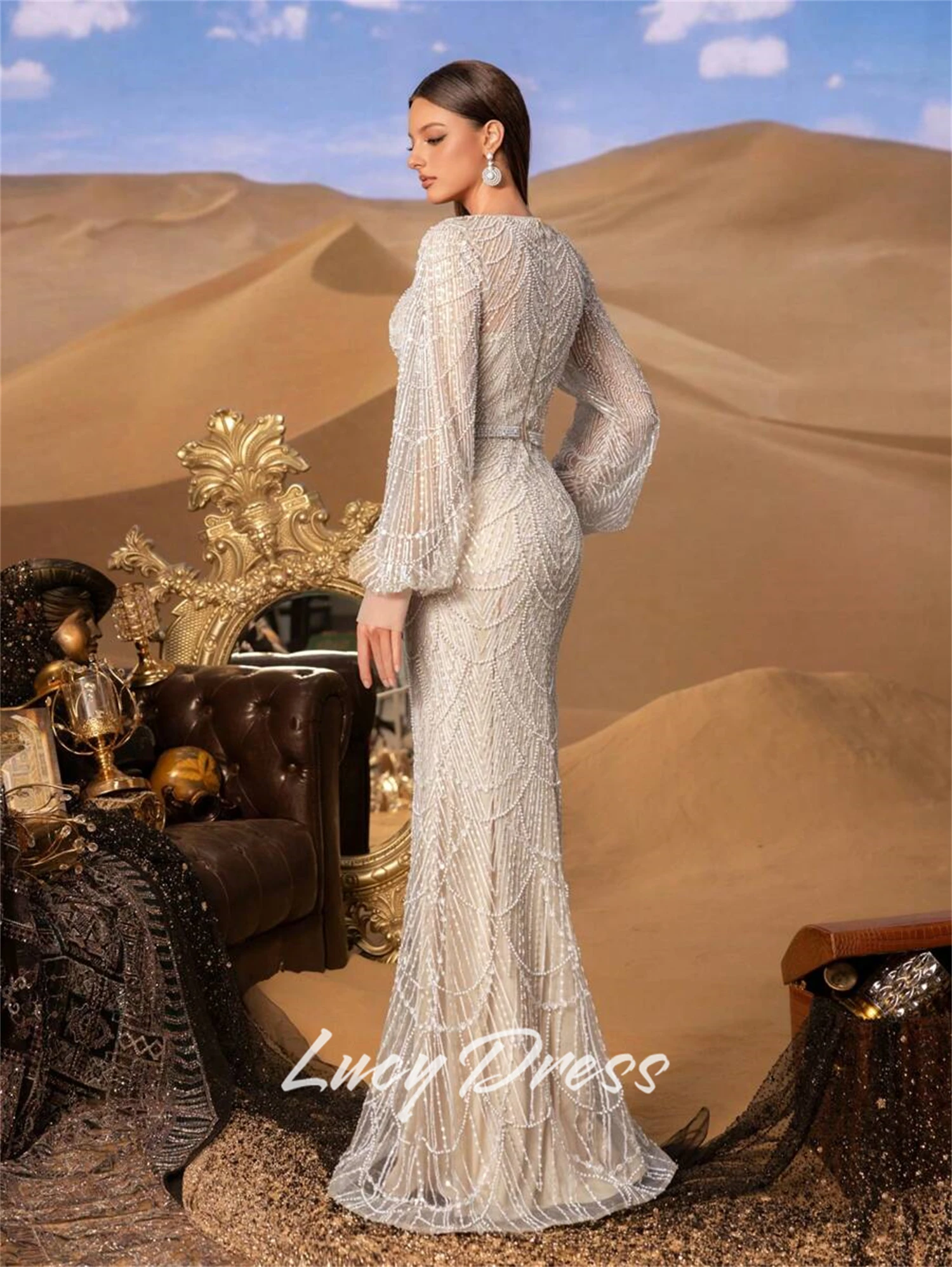 Lucy Abito da ballo personalizzato Abiti da sera da donna per occasioni speciali Abito da festa di lusso 2025 Abito da donna sirena felice Sharon