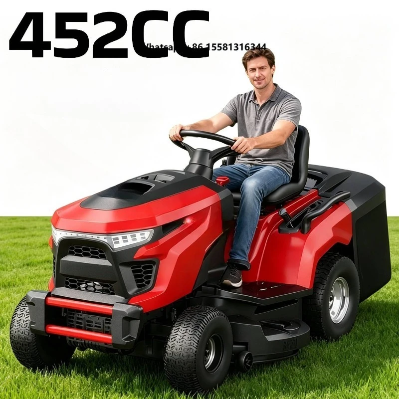 Vertak Self Propelled 452cc Riding Lawn Mower Tractor Grass Cutter 12.4HP  Powered Cordless Garden Ride on Lawmower