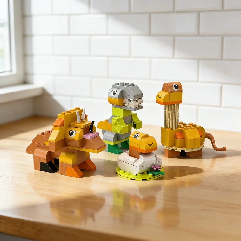 130pcs MOC Dinosaurs Classic Model Building Blocks Architecture Toy Christmas Gifts Kids Assemble Education Birthday Creative