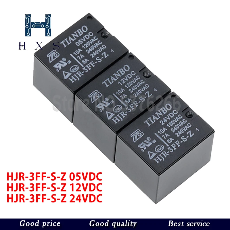 5PCS   HJR-3FF-S-Z 05VDC HJR-3FF-S-Z 12VDC HJR-3FF-S-Z 24VDC 5Pin 10A T73 Relay