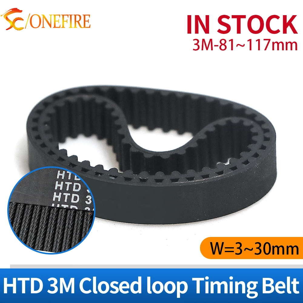 HTD 3M Belt Width 3~30mm Timing Belt 3M Closed Loop Rubber Belt Length 81/90/96/99/105/108/111/114mm 3M Synchronous Belt