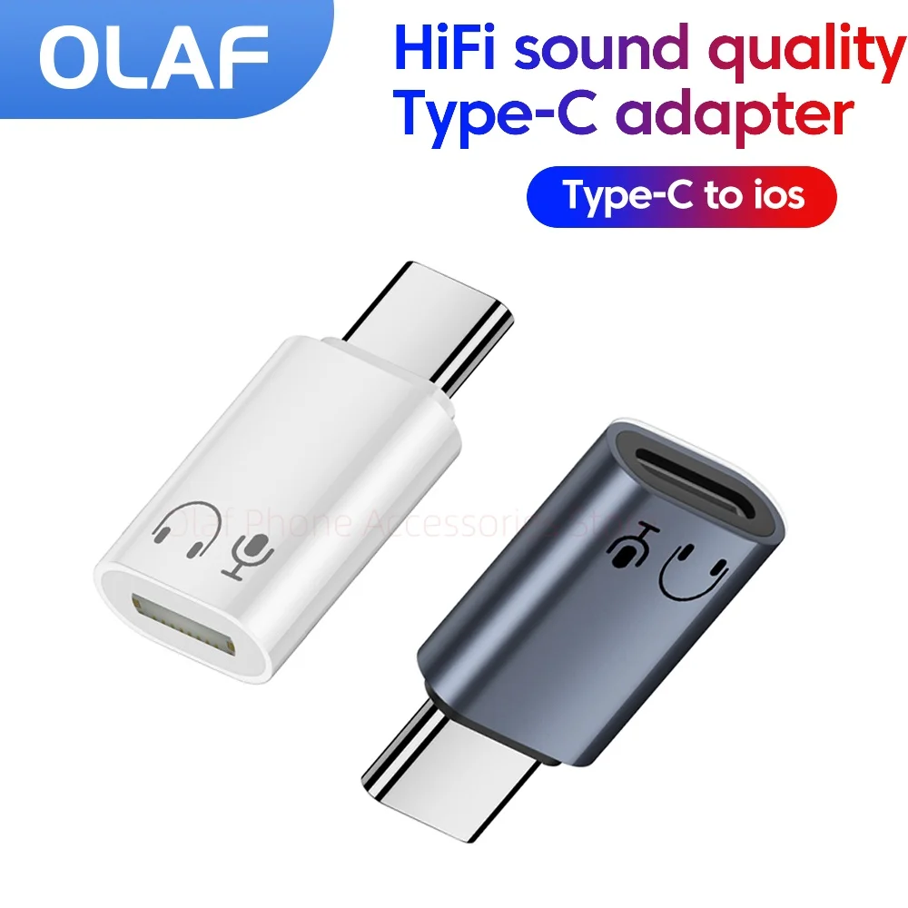 Lightning to Type C Headphone Audio Adapter For Iphone 15 16 Samsung USB C Male To IOS Female Earphone Audio Converter Adapter