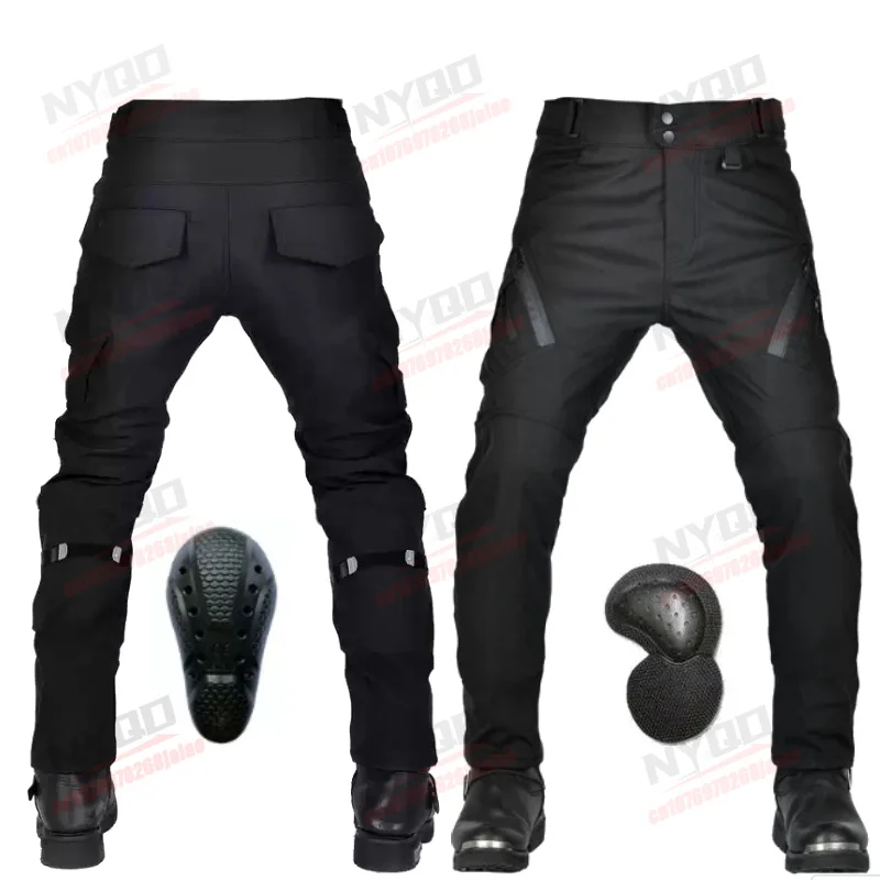 Motorcycle Waterproof Riding Pants Men's Four Season Reflective Strip Adjustable Waistband Anti Fall Protective Riding Pants