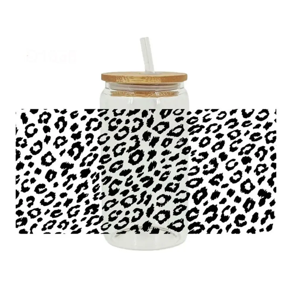 Leopard Print UV DTF Transfer Sticker Iron on Waterproof Cup Wraps DIY Decals High-temperature Resistant Transfer Cup Stickers