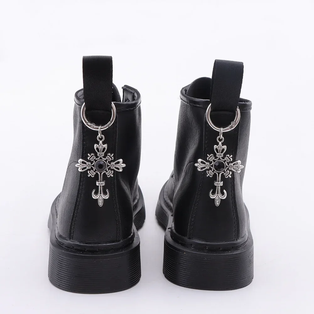 Diamond Cross Shoes Buckles Removable Metal Cross Pendant Boots Heel Decoration for Women Party Jewelry Shoes Accessories