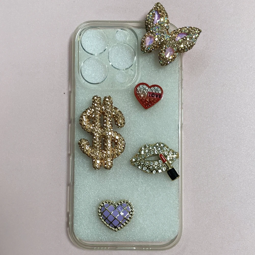 10 قطعة Kawaii بلينغ الجوف خارج الشفاه شقة عودة السحر علامة الدولار عدد خمسة زينة غير المرغوب فيه جراب هاتف اكسسوارات السائبة العرض #6