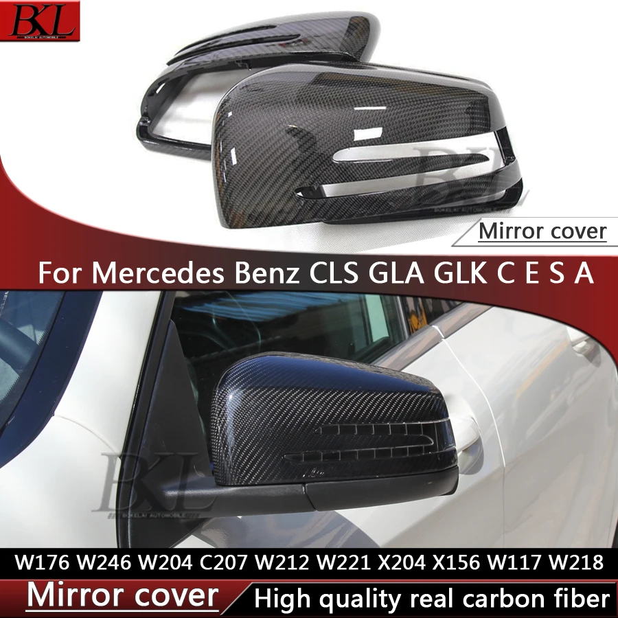 

For Mercedes Benz CLS GLA GLK S Class W204 W212 CLS350 Upgrade Shells Rearview Cap Dry Carbon fiber rear view mirror case cover
