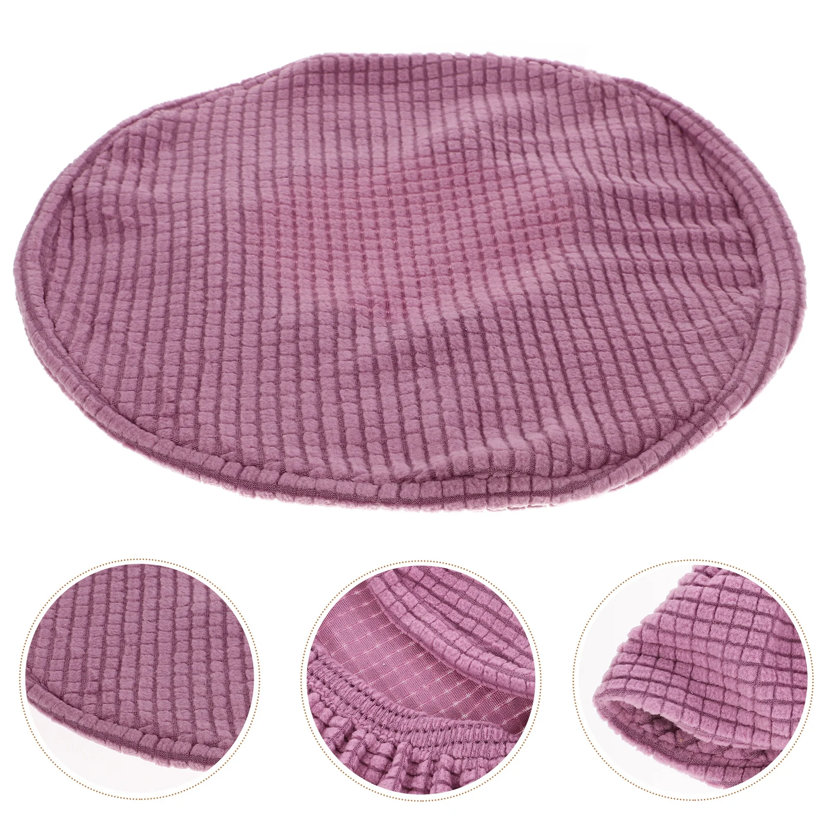 

Chair Cover Elastic Round Seat Protector For Dining Room Wedding Banquet Hotel Party Office Stools Light Purple 30-38Cm