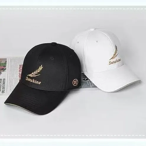 2026 New Men's Feather Wheat Ear Baseball Cap Hard Top Trendy Brand Peaked Cap Spring Summer Casual Hat