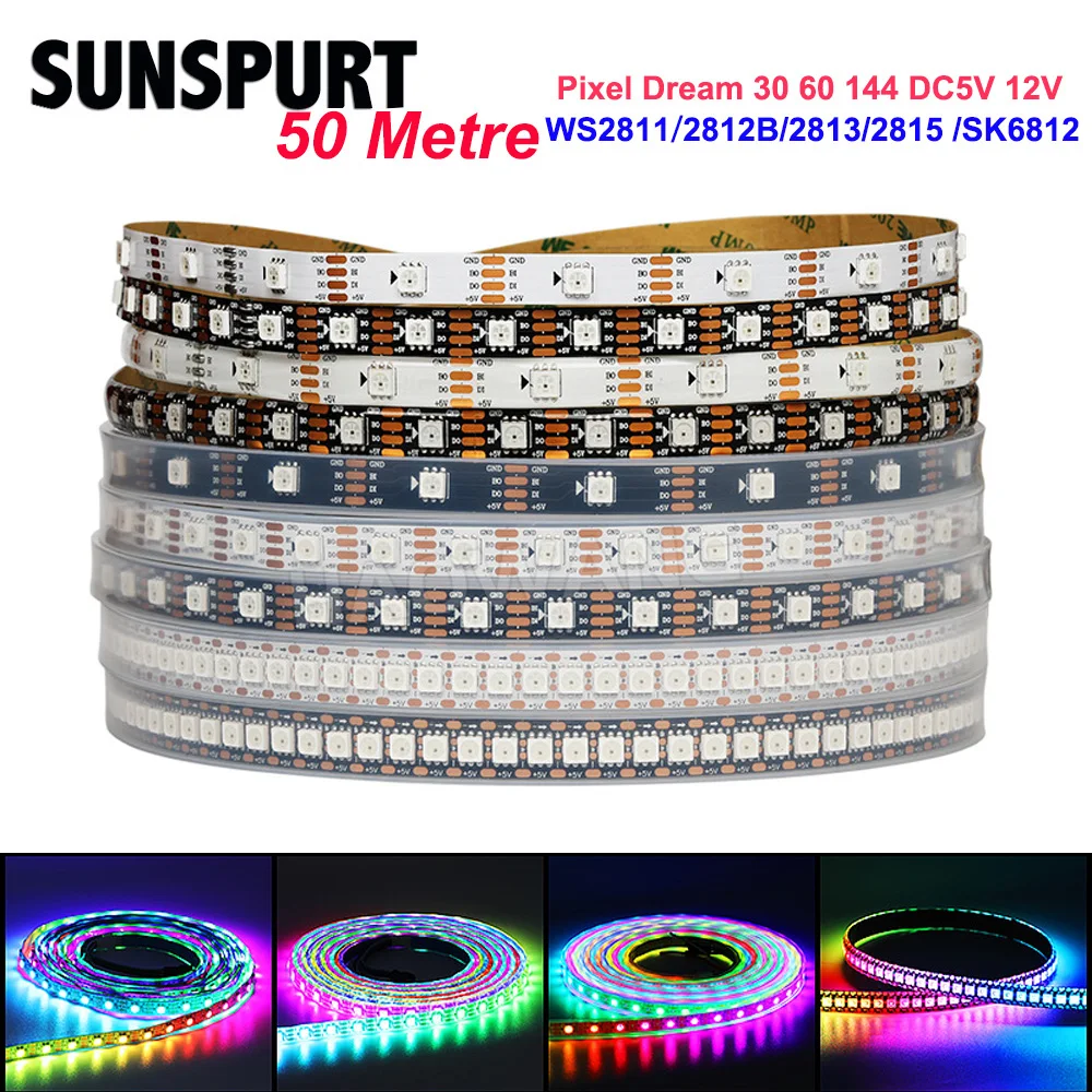 

SK6812 RGBW Led Strip Light 4 in 1 Similar WS2812B 1m 5m 30 60 144 LEDs Individual Addressable RGBWW Led Lights IP30 65 67 5V12V