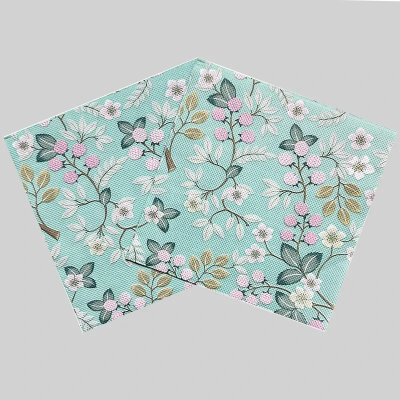 다채로운 프린트 냅킨 꽃무늬 휴일 파티 장식 종이, 플레이스매트 DIY 플레이트, 본 바트지, 33x33cm, 10, 20 개/팩, 신제품