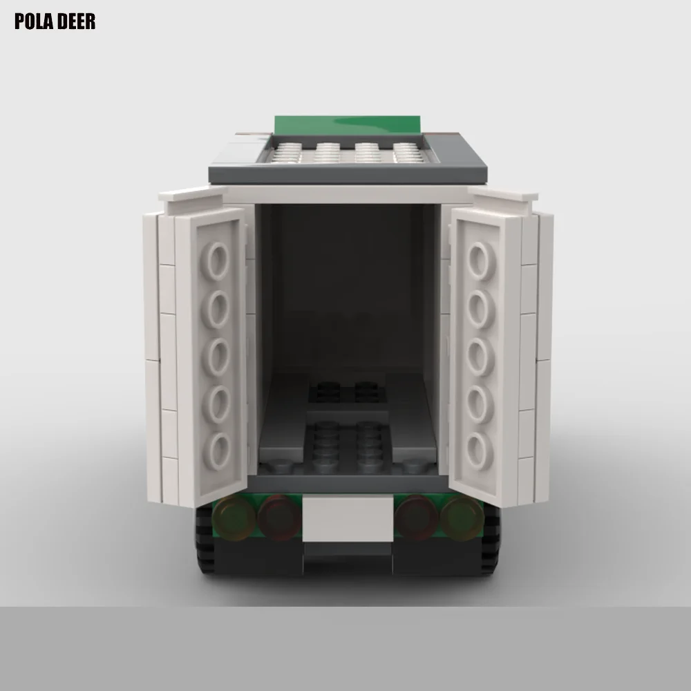 Poladeer-City Transport Cargo Box, Caminhão Pesado, Brinquedo do Bloco de Construção de Partículas Pequenas, Modelo Puzzle, Presente Criativo, Ornamentos, 213 Pcs