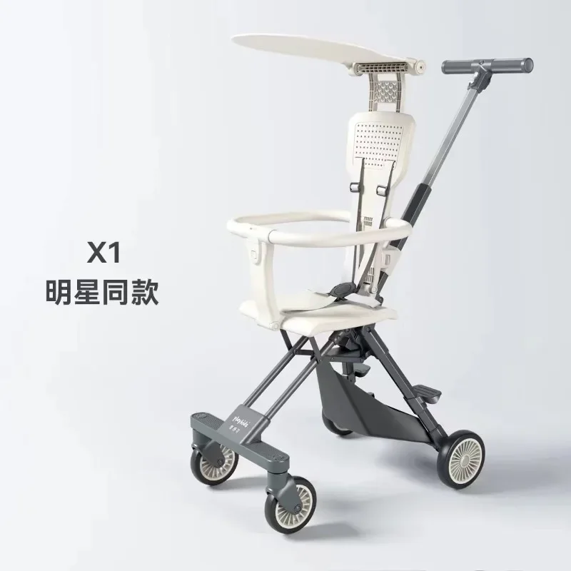 

The Baby Can Lie Down and Fold The Trolley with One Button To The High View.