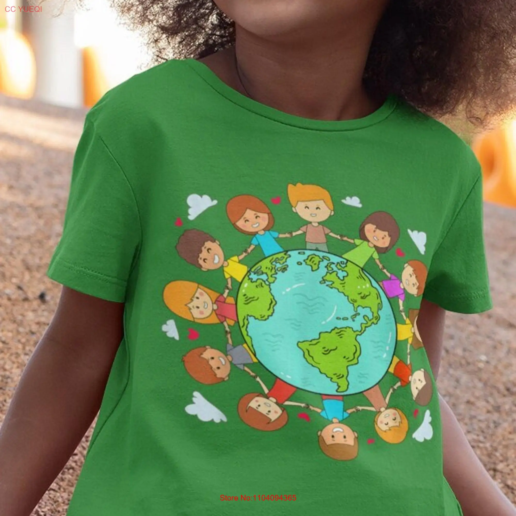 Cute and Colorful Earth Day T Shirt for Kids Eco Friendly Youth Boys Girls long or short sleeves