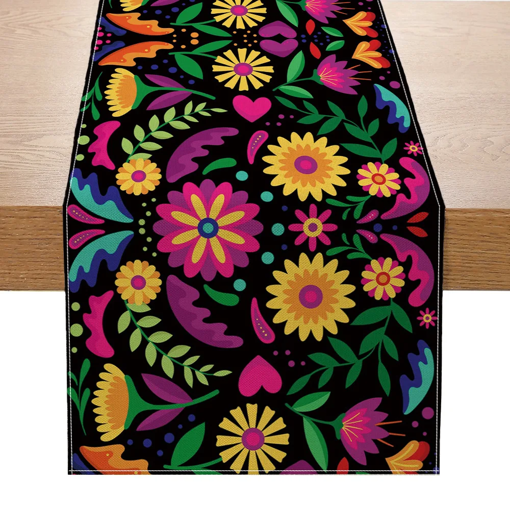 Neue Tischflagge - Mexikanische Cinco de Mayo Tischdekoration kleine Tischdecke - Retro und nostalgische kleine Tischdecke aus Polyester