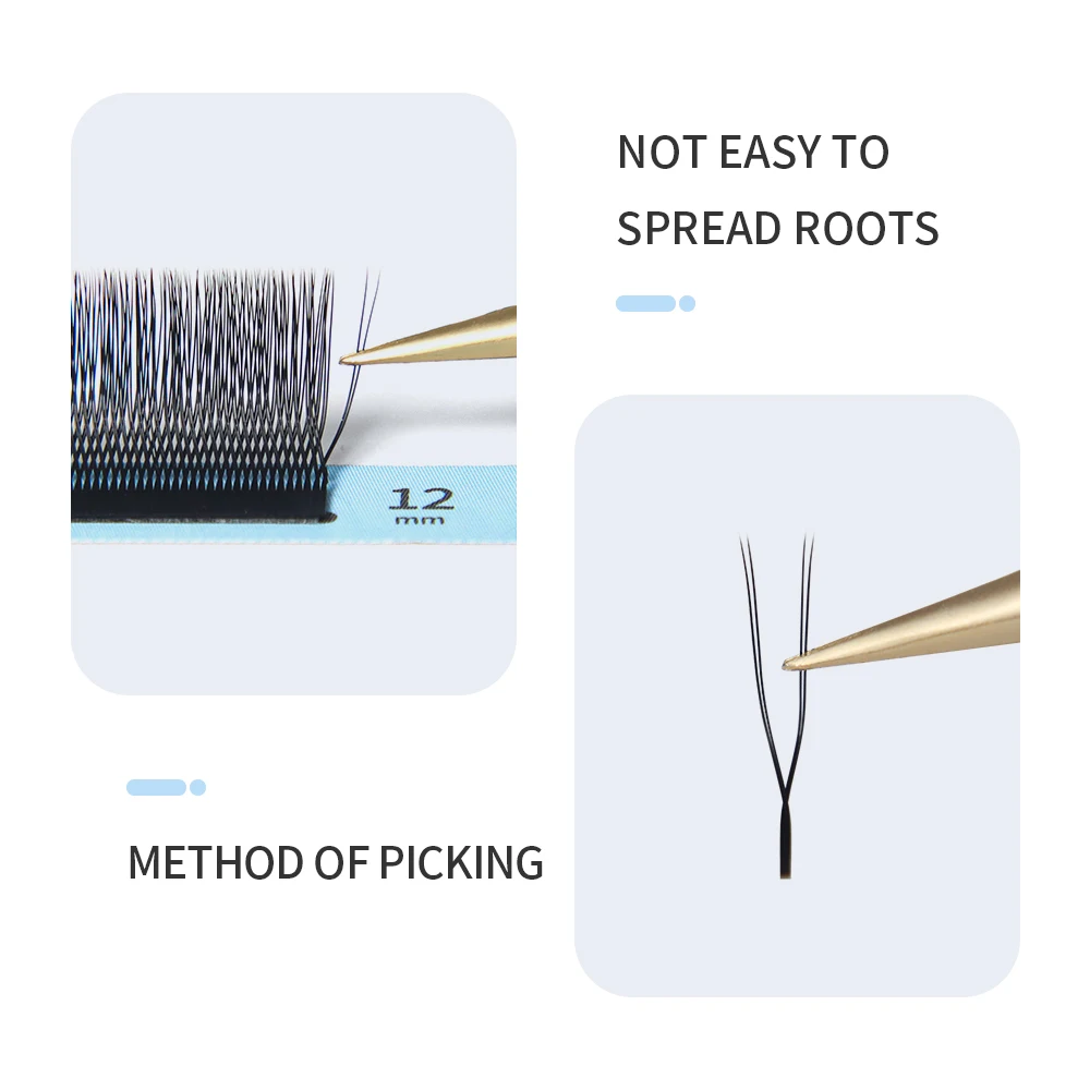 ขนตาปลอม GLAMLASH รูปทรงตัวยู YY 3DW รุ่น UYY UY U3DW U5DW ต่อขนตาแบบเส้นต่อเส้น ทำด้วยมือ