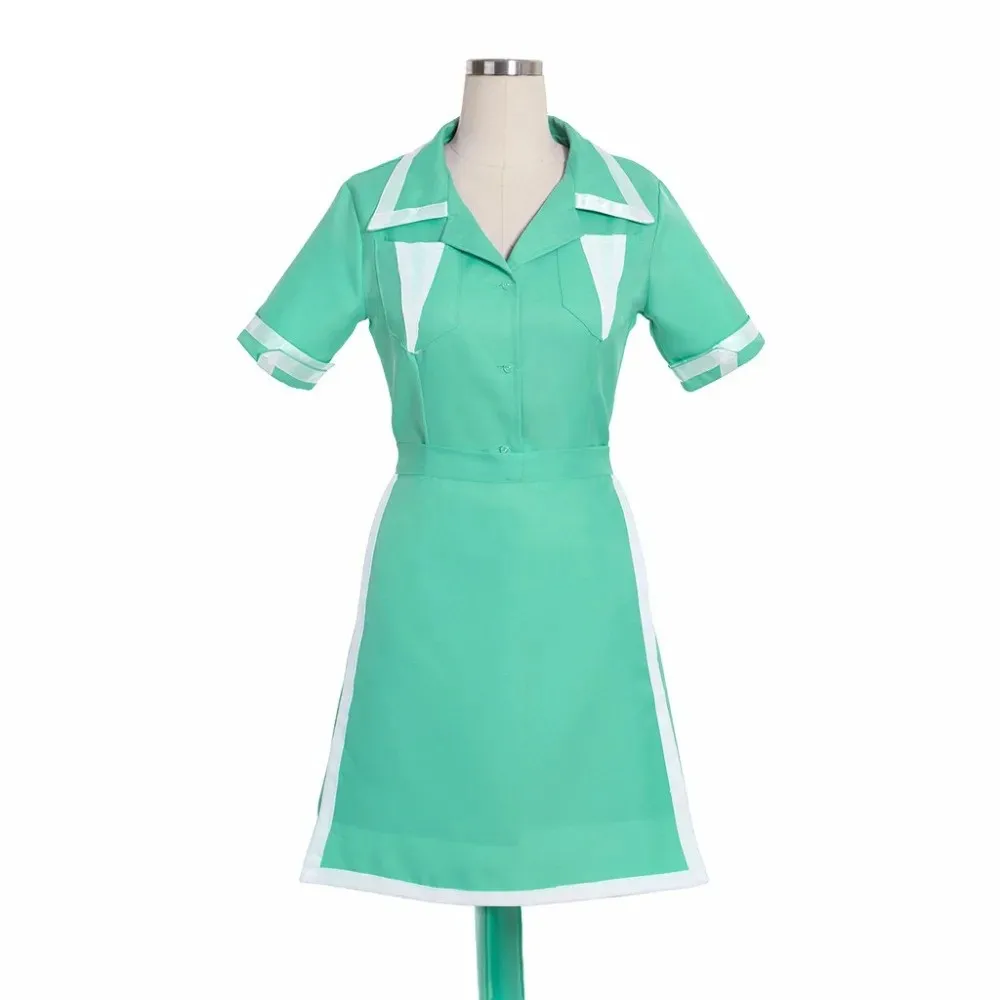 Disfraz de cosplay de camarera de comedor retro – Vestido de uniforme de cafetería vintage hecho a medida para mujer, traje de juego de rol para fiesta de Halloween