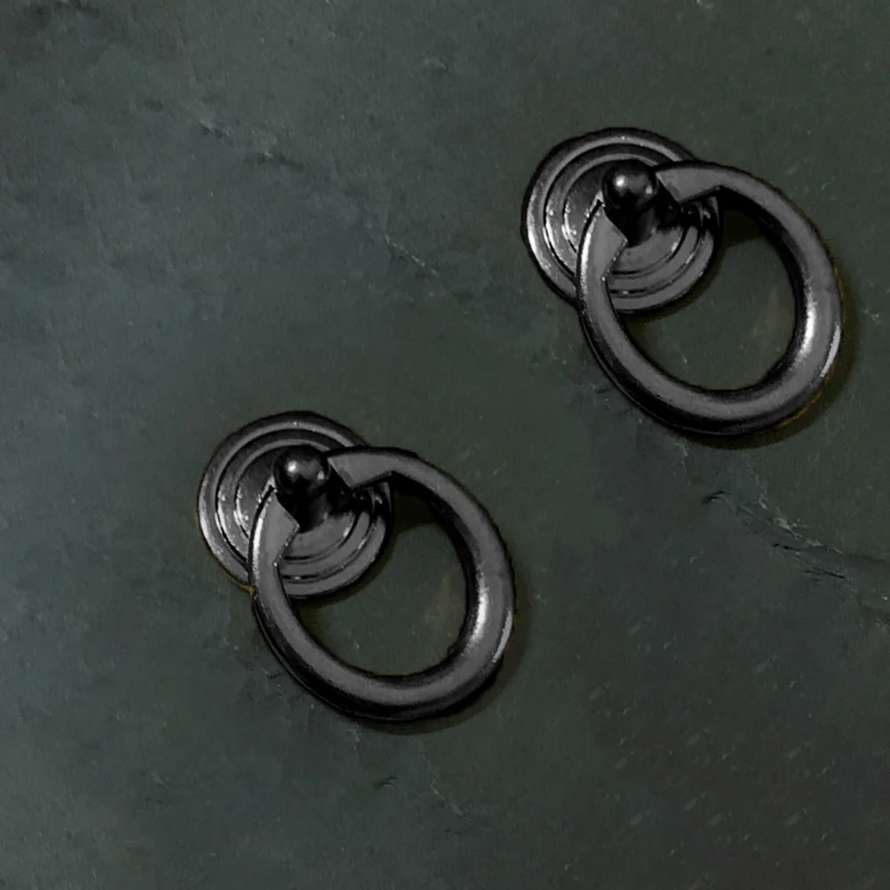 

10Pcs Zinc Alloy Round Cabinet Pull Knobs Black Durable Drawer Handles for Kitchen Wardrobe Door Kitchen Drawer Pulls
