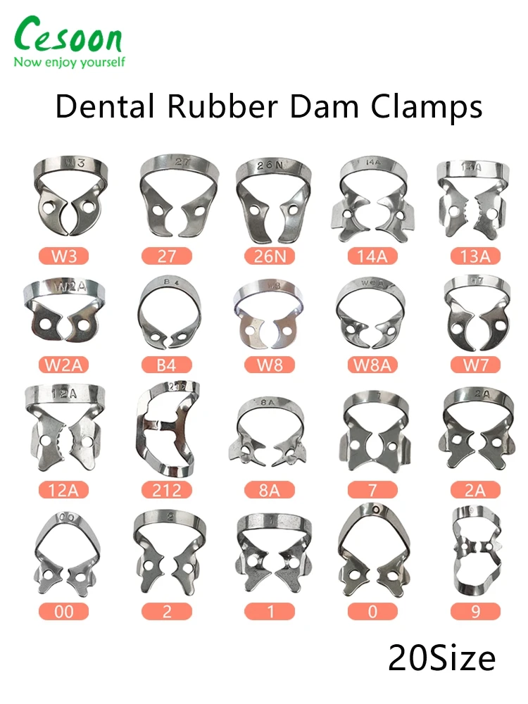 Dental Rubber Dam Clamps Endodontic Restorative Barrier Clips Stainless Steel Frame Holder Molar Teeth Oral Dentistry Materials — zdjęcie 2