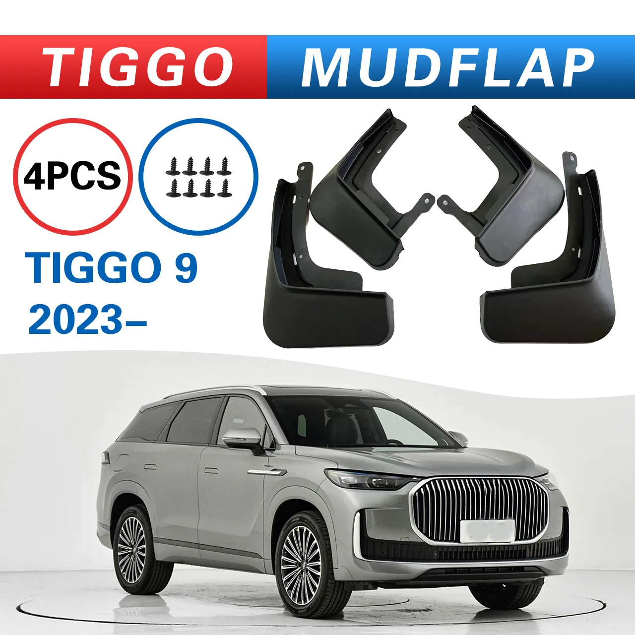 

4Pcs High Quality PP Mudguards for Tiggo 9 2023 Mold Soft Front & Rear Fenders Mud Guards Guard Car Accessories