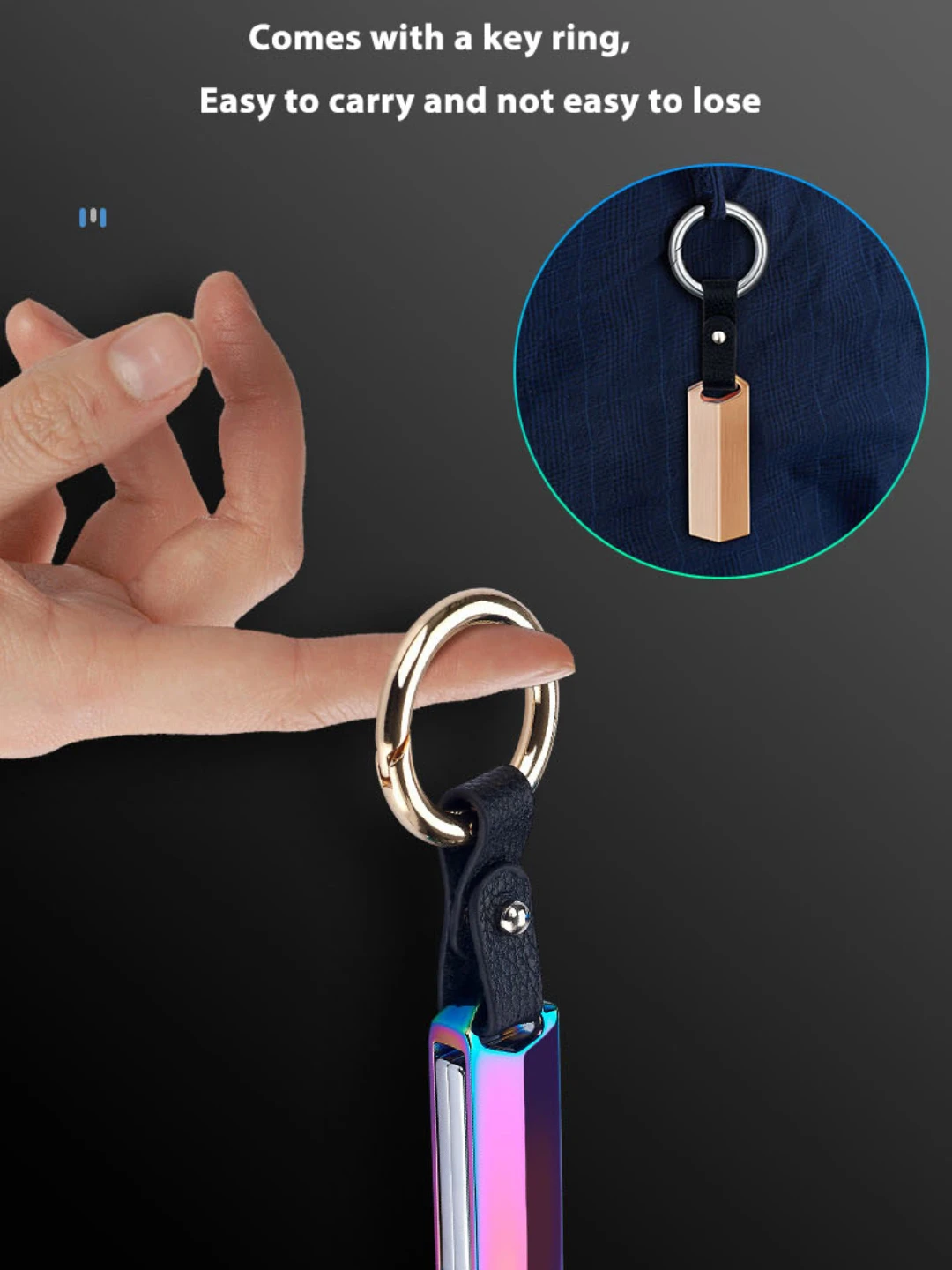 Multifunctional U-Disk Electronic Lighter with Keychain, Type-C Mobile Phone, USB Charging Lighter, Cool Fashion