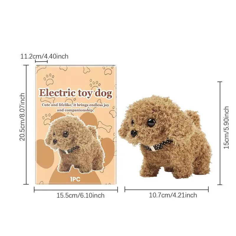 Juguete para caminar para perros, juguete interactivo de animales, juguete de peluche para perros, Adorable cachorro electrónico para caminar, características que caminan la cola de ladrando