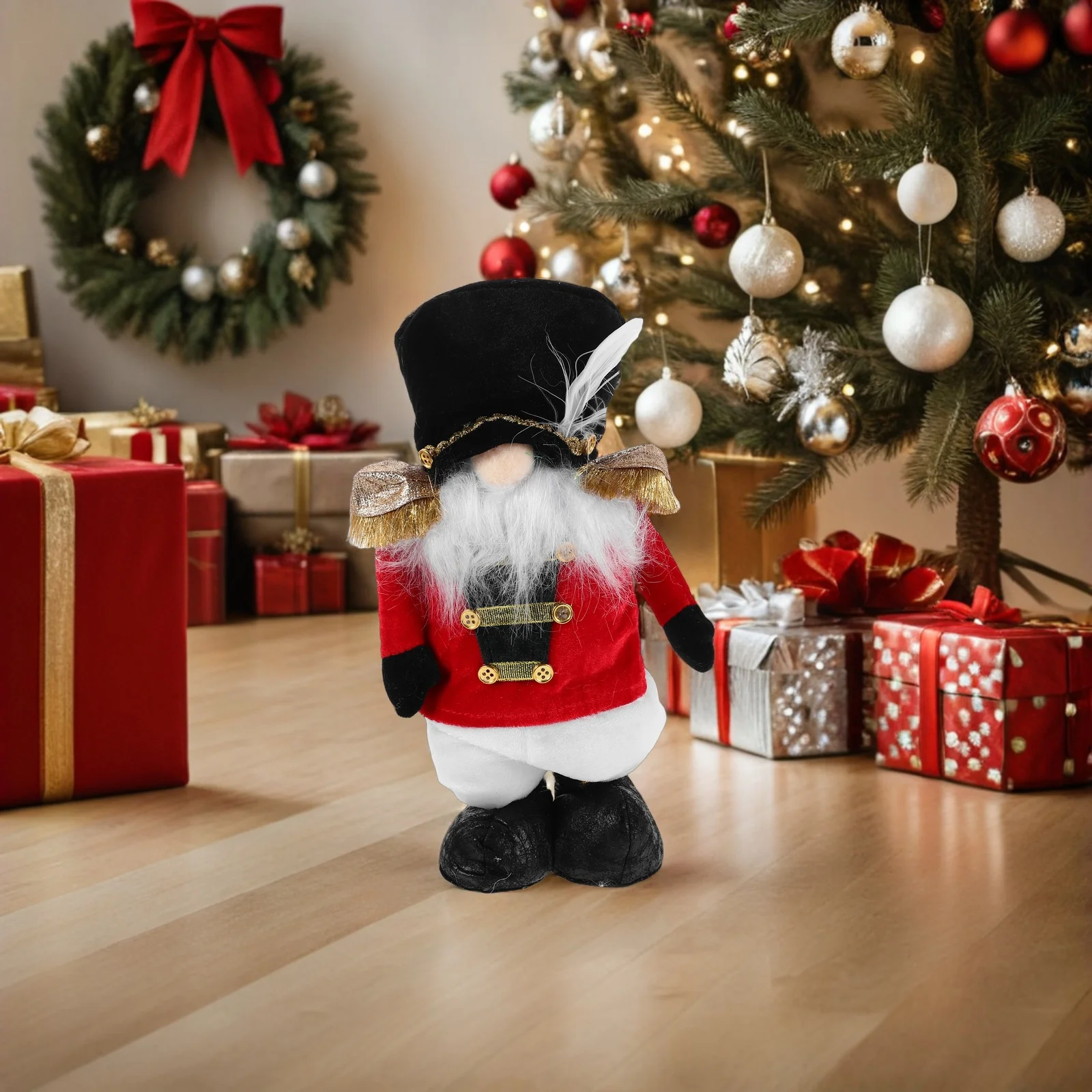 

Standing Nutcracker Ornament Creative Stretchable Design for Festive Decor Extendable Nutcracker Toy Walnut Soldier Ornament