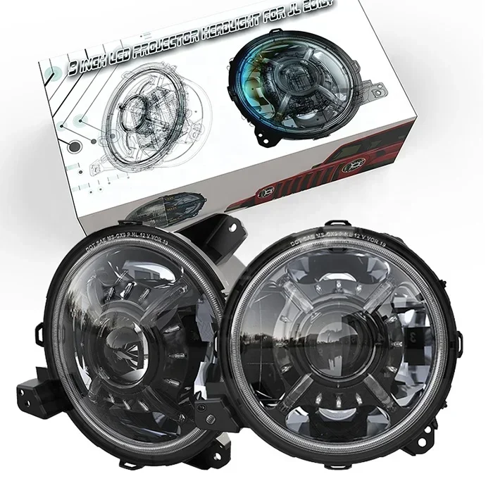 

2025 Hot Sale DOT Approved Led Headlights for 2018+ Jeep Wrangler Jl Accessories Halo Lights for 2020 Jeep Gladiator JT Parts