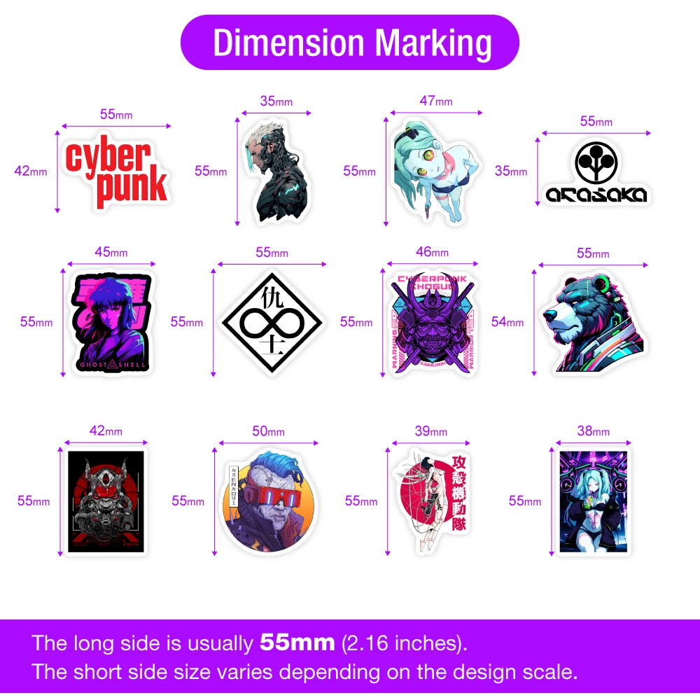 Cyberpunk 80s Sci-fi Anime Game Stickers Art Gift Decal for Laptop Phone Scrapbook Luggage Decorative Bottles Waterproof